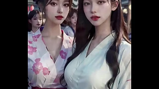(3D ANIMATED AI-GENERATED MODELS) girlfriends came with reference to yukatas (with pussy berating ASMR sound!)